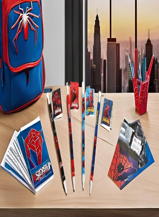SolSha Spider-Man Adventure Writing Pencil Set with attached Mini Diary | Kids Fun Stationery (4 Pcs, Multicolor) - Image 2